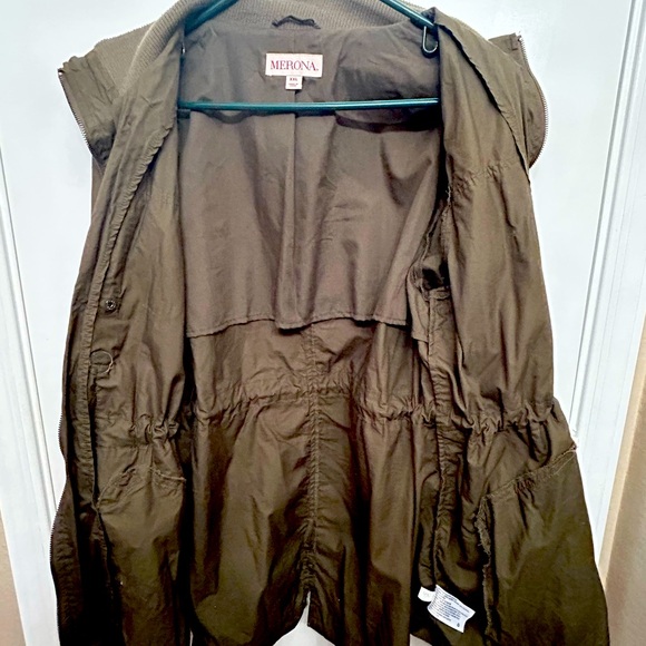 XXL Merona Army Green Adjustable-Waist Cargo Jacket - Picture 4 of 8